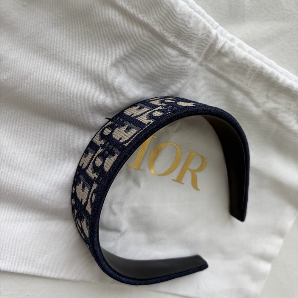 Authentic Dior Dark Blue Patterned Headband - Picture 3 of 4